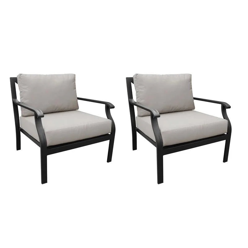 Juego de muebles de patio de aluminio de 2 piezas Madison Ave. de K Classics Kathy Ireland en color gris