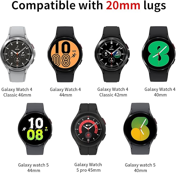 20mm Magnetic Watch Band set Black and White 2pc