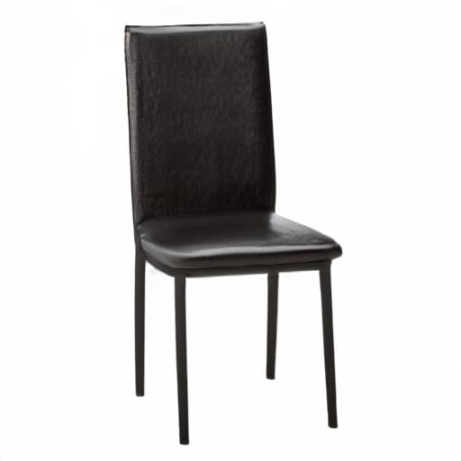 Juego de 4 sillas de comedor Noyes de cuero sintético con marco de metal de Roundhill Furniture, color negro