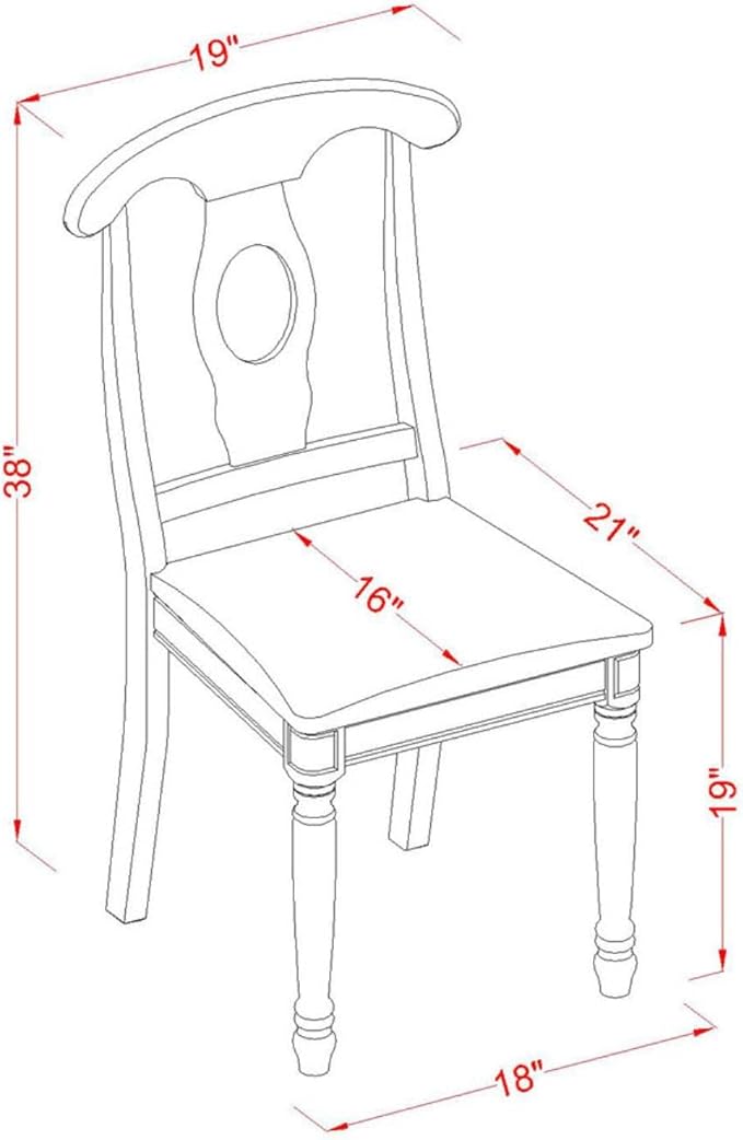 Sillas de comedor Kenley KEC-BLK-LC de East West Furniture: sillas de madera tapizadas con cuero sintético, juego de 2, color negro. 3 juegos disponibles