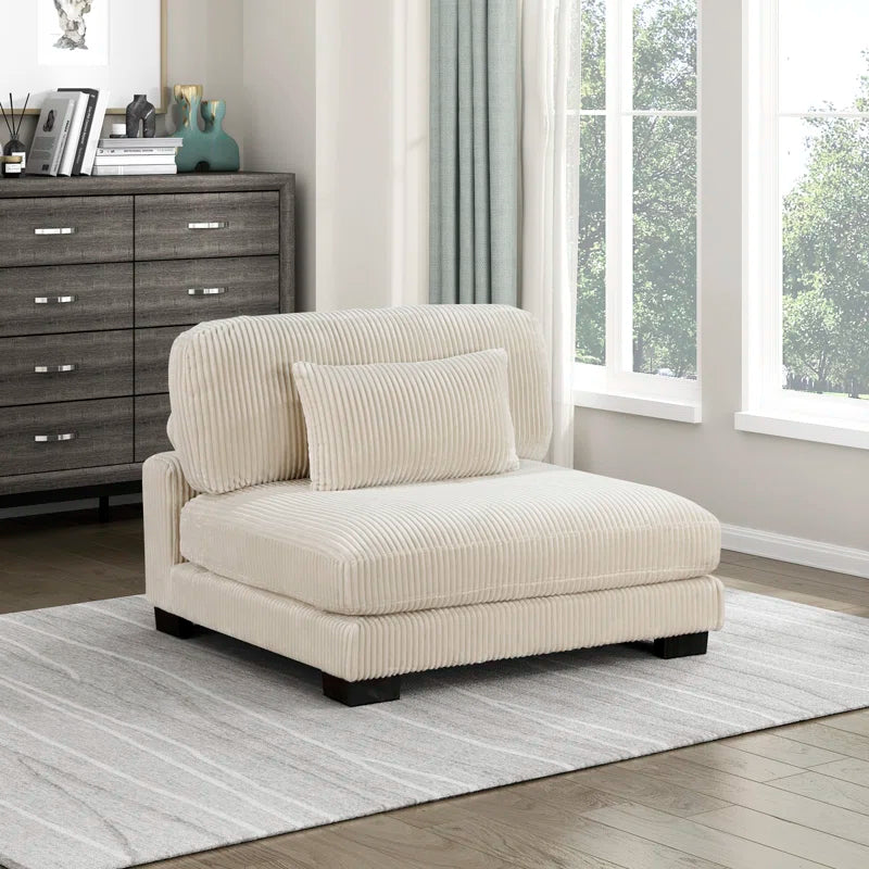 Brinsley 45“W Modern Modular Sectional Unit - Armless Chair