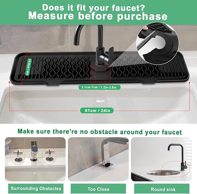 Kitchen Faucet Silicone Drying Mat