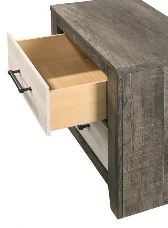 Crown Mark Furniture Rhett 2 Drawer Nightstand in Gray B8170-2