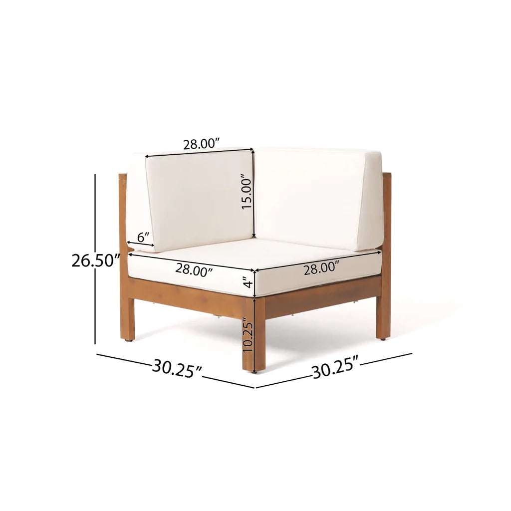 Christopher Knight Home® Brava X-Back Corner Chair - Beige, Acacia Wood, Water-Resistant