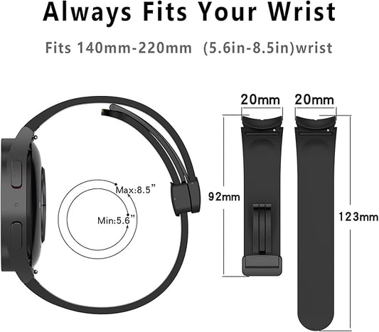 20mm Magnetic Watch Band set Black and White 2pc
