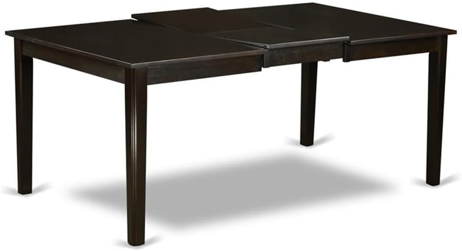 Mesa de cocina moderna Henley HET-CAP-T de East West Furniture: superficie rectangular con forma de hoja de mariposa, 42 x 72 pulgadas, color capuchino 