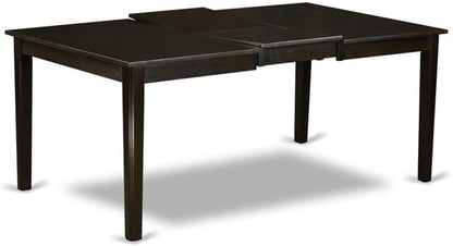 Mesa de cocina moderna Henley HET-CAP-T de East West Furniture: superficie rectangular con forma de hoja de mariposa, 42 x 72 pulgadas, color capuchino 