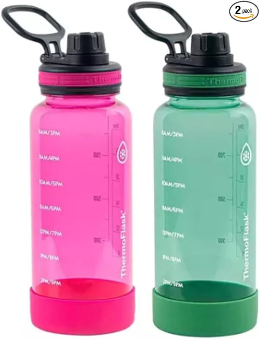 Vaso motivacional ThermoFlask de 24 oz, paquete de 2