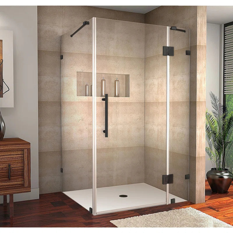 Mampara de ducha rectangular sin marco Avalux de 48" de profundidad x 72" de alto 