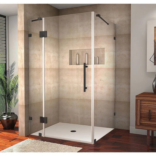 Mampara de ducha rectangular sin marco Avalux de 48" de profundidad x 72" de alto 