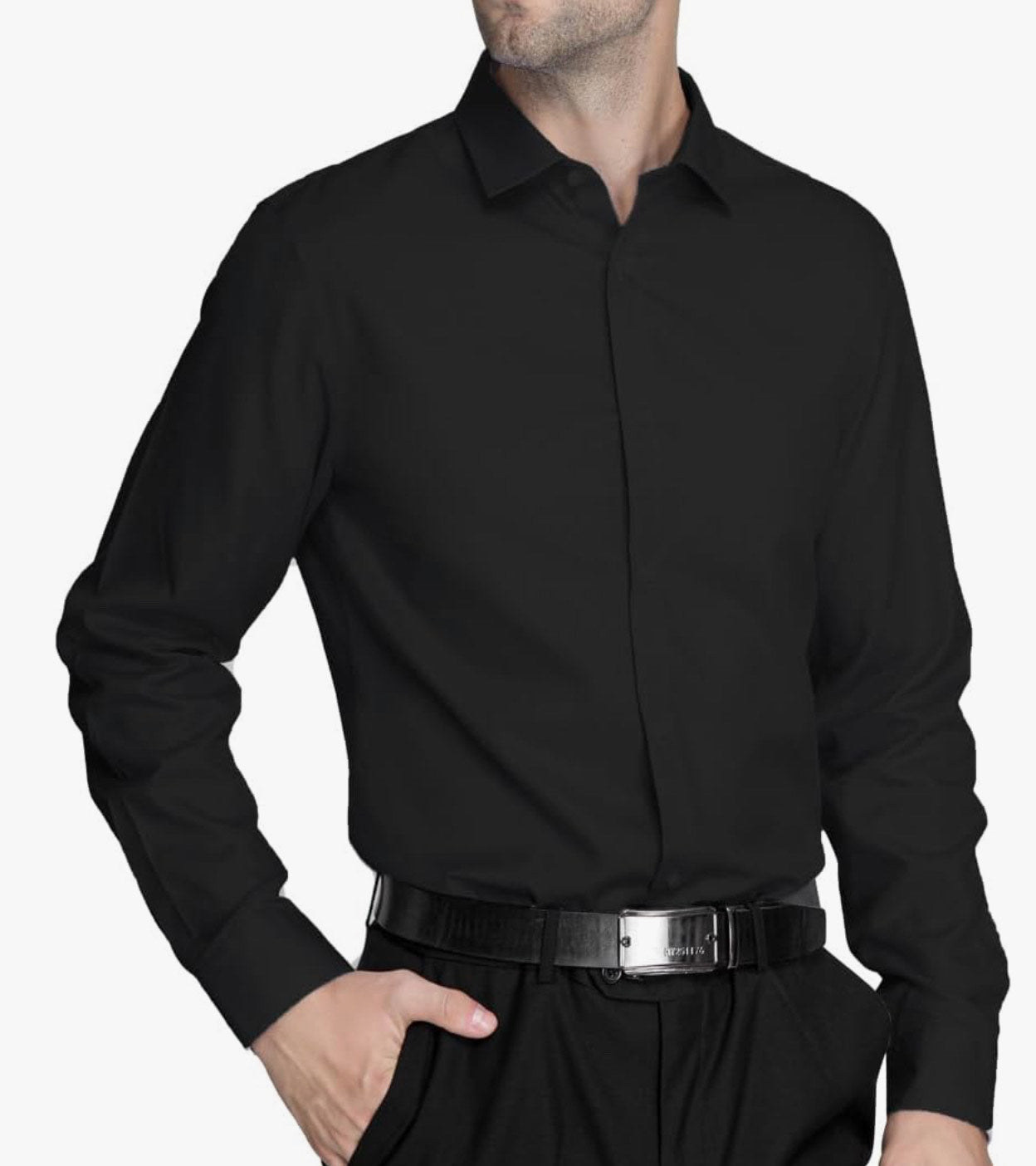Black Button Down Dress Shirt Boys Large