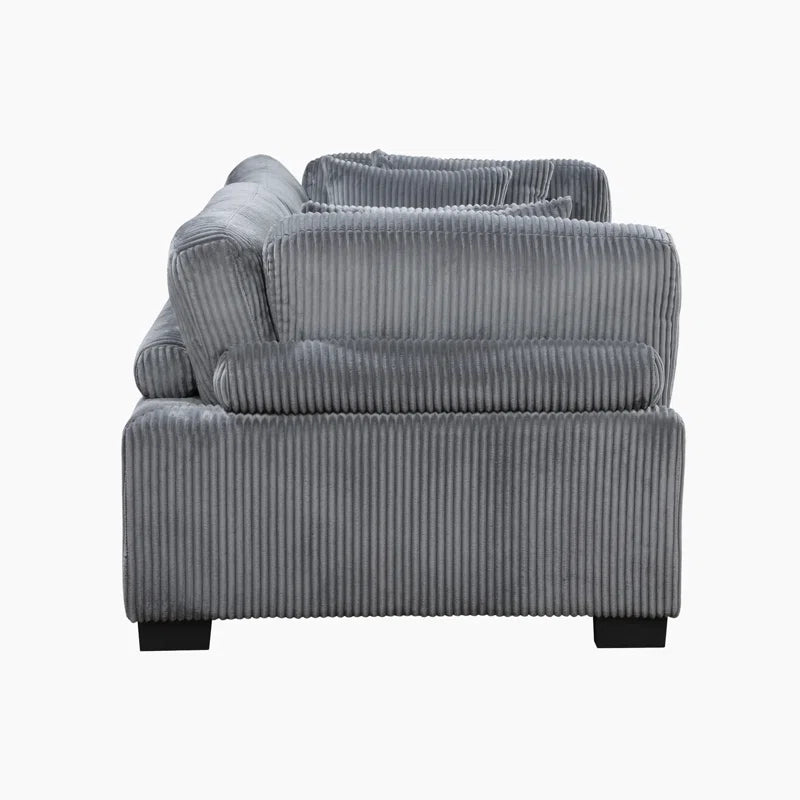Sofá modular con brazos articulados de pana moderno Brinsley de 90" de ancho, pana beige (este sofá es una esquina de 2 piezas que se fija en el medio. Tenemos 1 pieza).