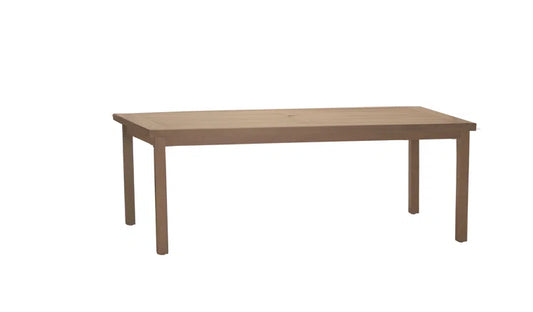 Club Aluminum Rectangular Metal Outdoor Dining Table Oak