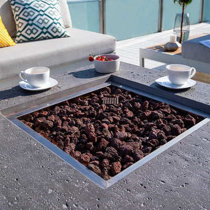 Mesa de hormigón con fogón de Manhattan 