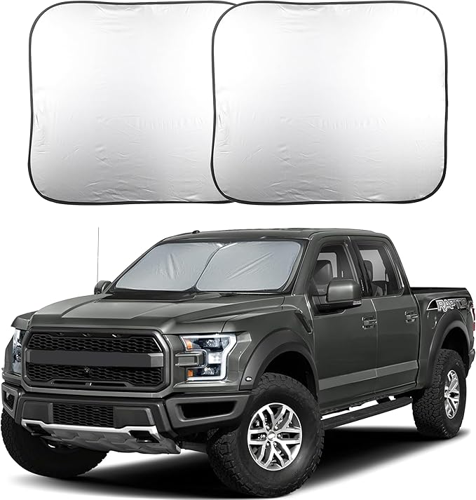 Truck Sun Shade for Windshield 2-Piece Large (32.5"x36") | EcoNour