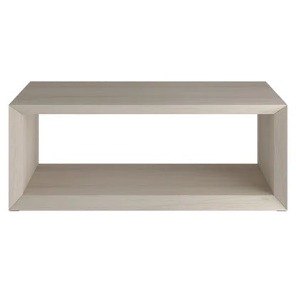 Mesa de centro de madera sintética Foxtrot con estante de aliso blanco 