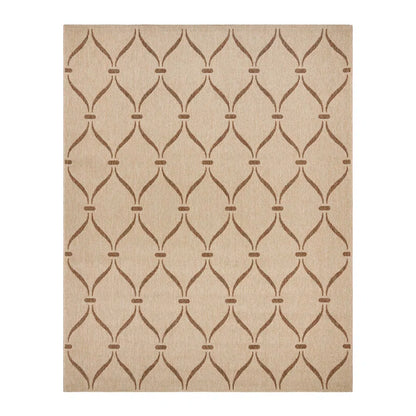 Alfombra de interior y exterior de tejido plano con diseño geométrico de transición informal Ringley Araceli en marrón y beige