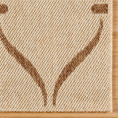 Alfombra de interior y exterior de tejido plano con diseño geométrico de transición informal Ringley Araceli en marrón y beige