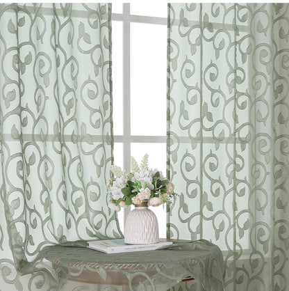 Shower Curtain Sheer Sage Green