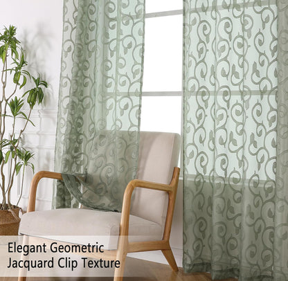 Shower Curtain Sheer Sage Green
