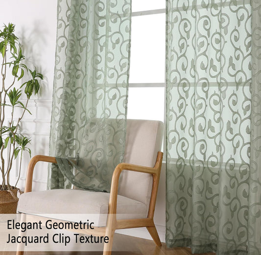 Shower Curtain Sheer Sage Green