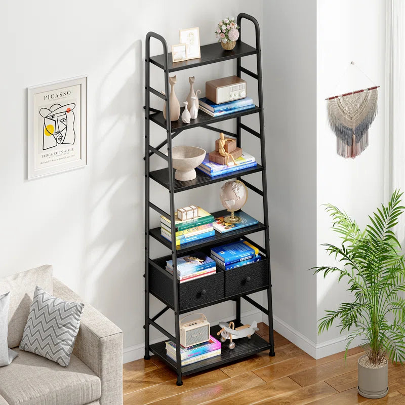 Shela 69.7'' Tall Standard Ladder Bookcase, 6 Layer Bookshelf for Living Room, Home Office