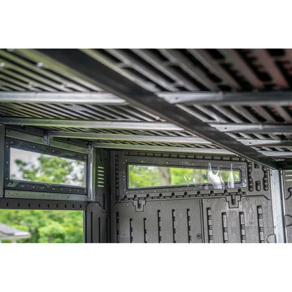 Cobertizo con puerta estilo granero modernista Suncast de 10' x 7' (disponible: 2) 