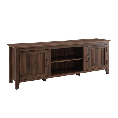 Mueble de TV moderno de madera de estilo rústico de 70 pulgadas de Walker Edison (nogal oscuro) W70CS2DDW